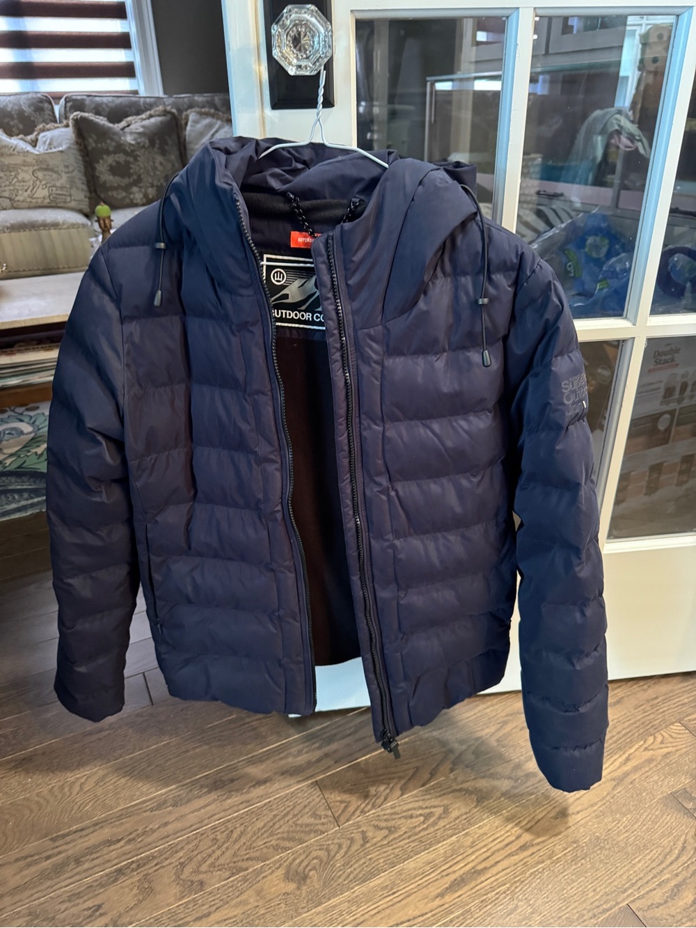Superdry Men's Navy Quilted Hooded Puffer Jacket